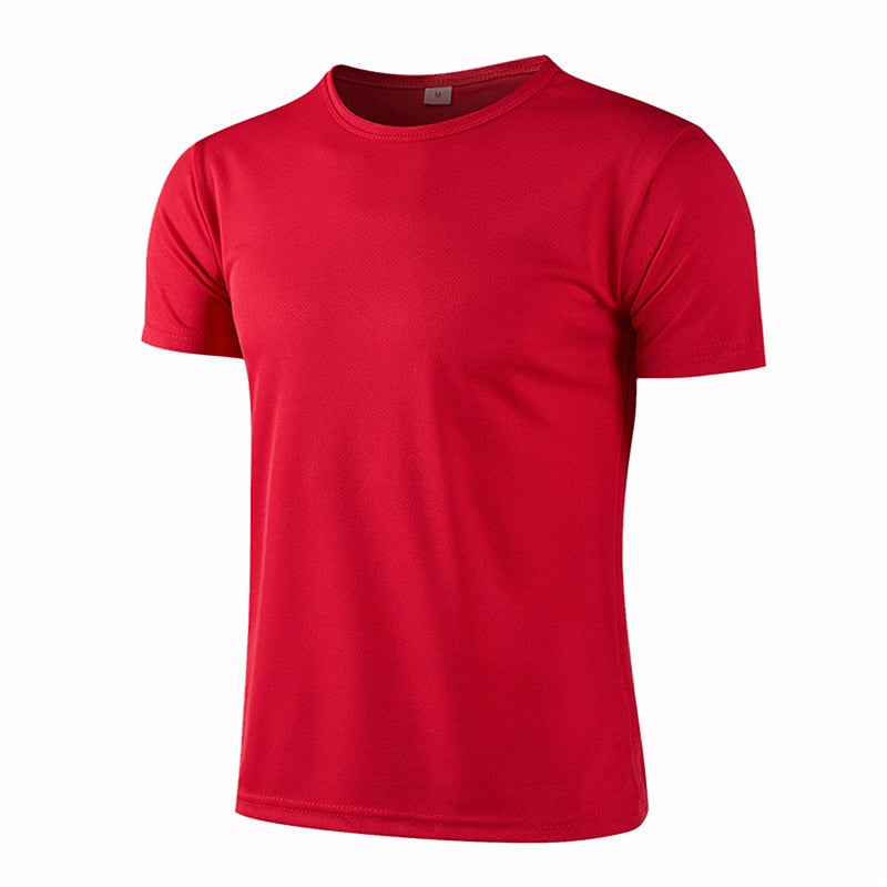 Quick-drying Round Neck Sport T-shirt Gym Jerseys Fitness Shirt Trainer Running T-shirt Men Breathable Sportswear Class Service