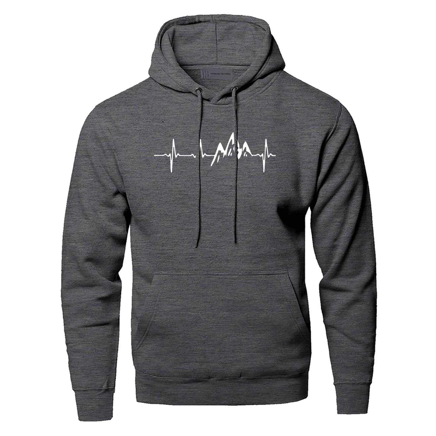 Mountain Heartbeat Hoodies Sweatshirt Men Sound Ray Diagram Hooded Sweatshirt Hoodie Winter Autumn Print Black Gray Sportswear