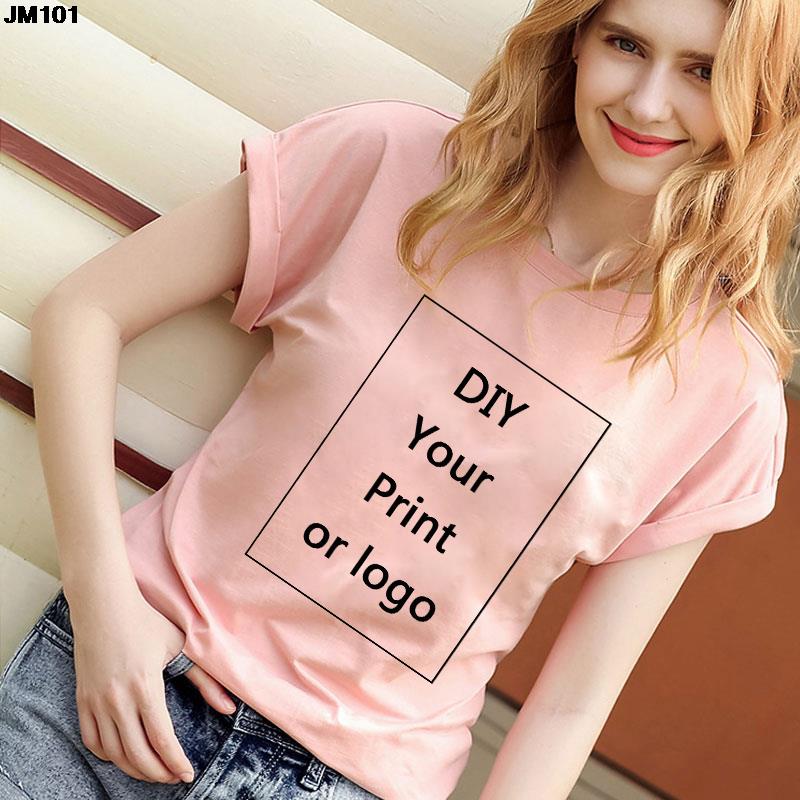 Customized Printed Leisure T Shirt Harajuku Women Tee DIY Your Like Photo Or Logo White T-shirt Fashion Custom Men's Tops Tshirt