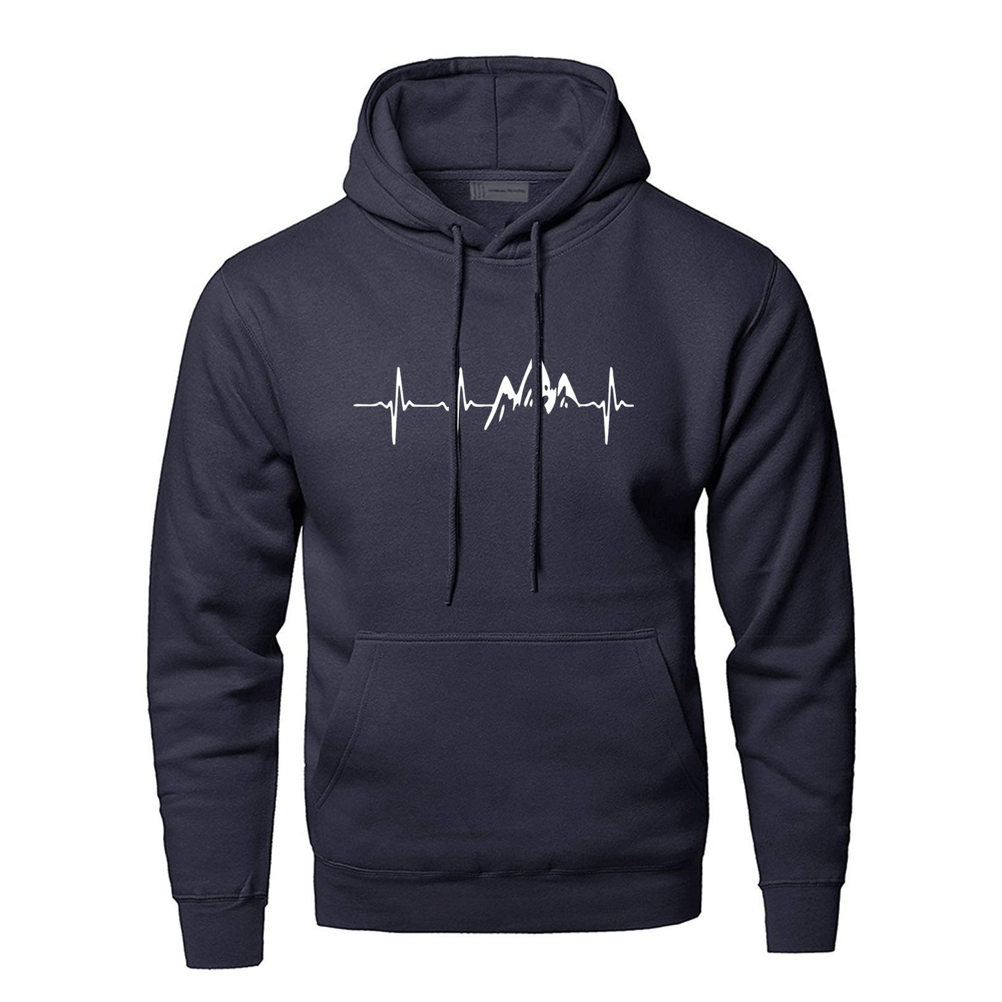 Mountain Heartbeat Hoodies Sweatshirt Men Sound Ray Diagram Hooded Sweatshirt Hoodie Winter Autumn Print Black Gray Sportswear