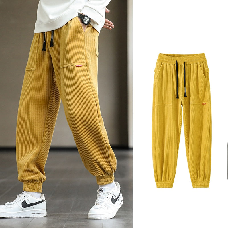 2022 New Autumn Winter Corduroy Sweatpants Men Baggy Joggers Fashion Streetwear Loose Casual Harem Pants Plus SIze 8XL