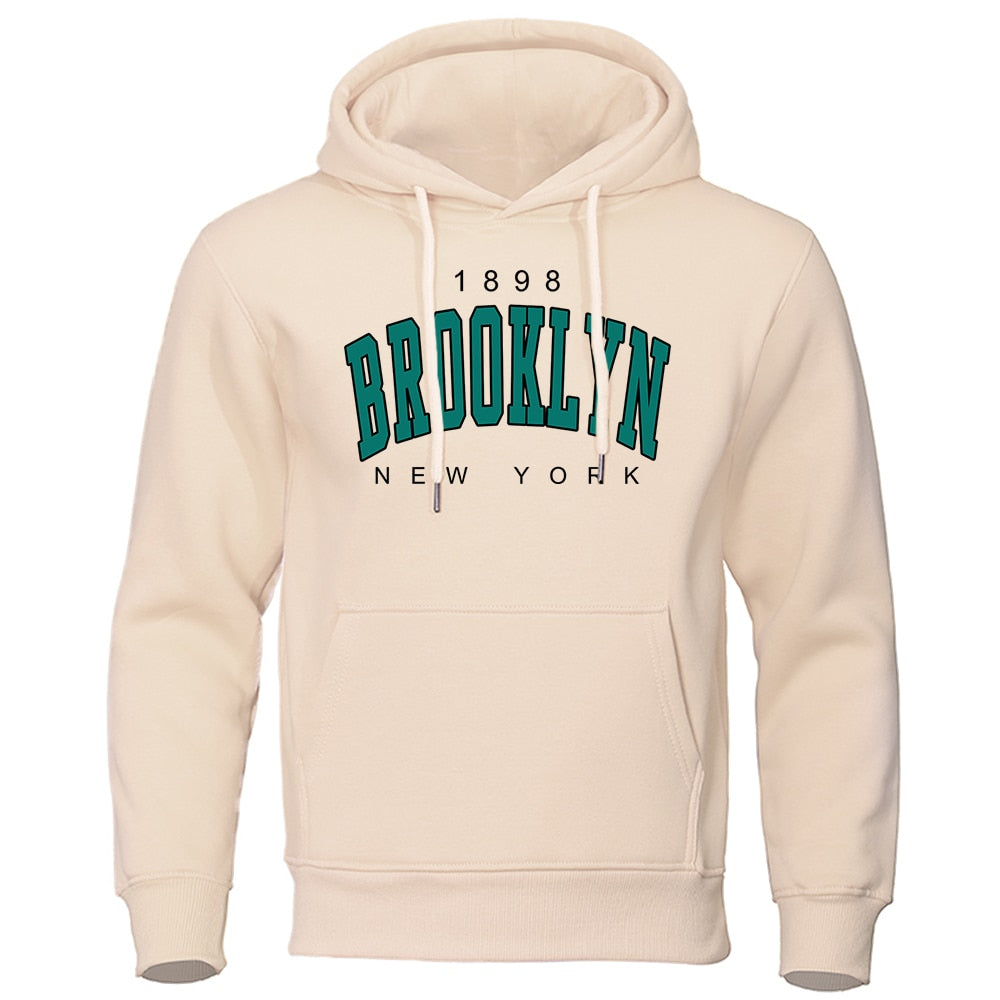 1898 Brooklyn New York Printed Mens Hoody Creativity Crewneck Clothing Fashion Oversize Sweatshirt Fashio Crewneck Hoodie Male