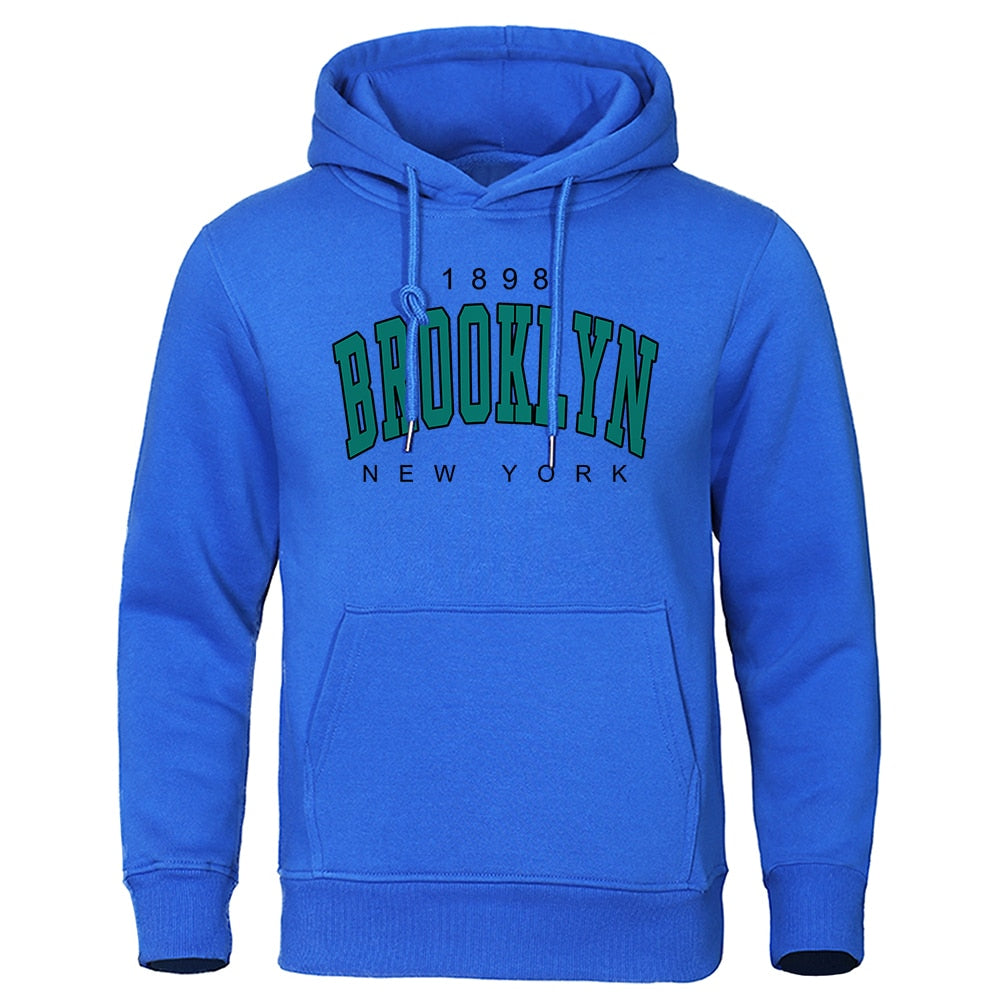 1898 Brooklyn New York Printed Mens Hoody Creativity Crewneck Clothing Fashion Oversize Sweatshirt Fashio Crewneck Hoodie Male