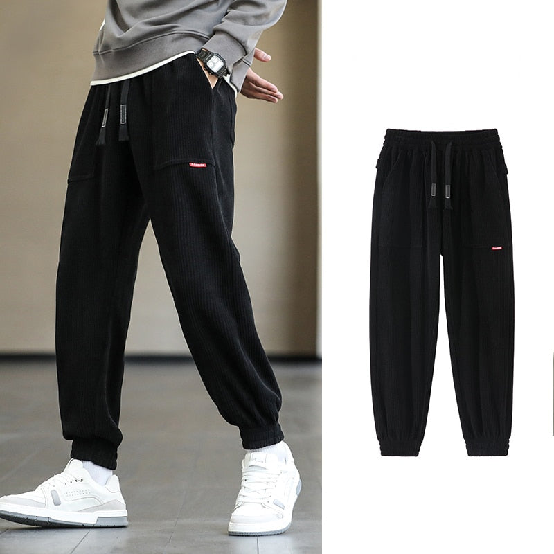 2022 New Autumn Winter Corduroy Sweatpants Men Baggy Joggers Fashion Streetwear Loose Casual Harem Pants Plus SIze 8XL