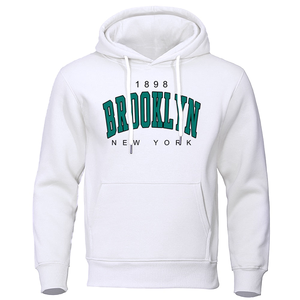 1898 Brooklyn New York Printed Mens Hoody Creativity Crewneck Clothing Fashion Oversize Sweatshirt Fashio Crewneck Hoodie Male