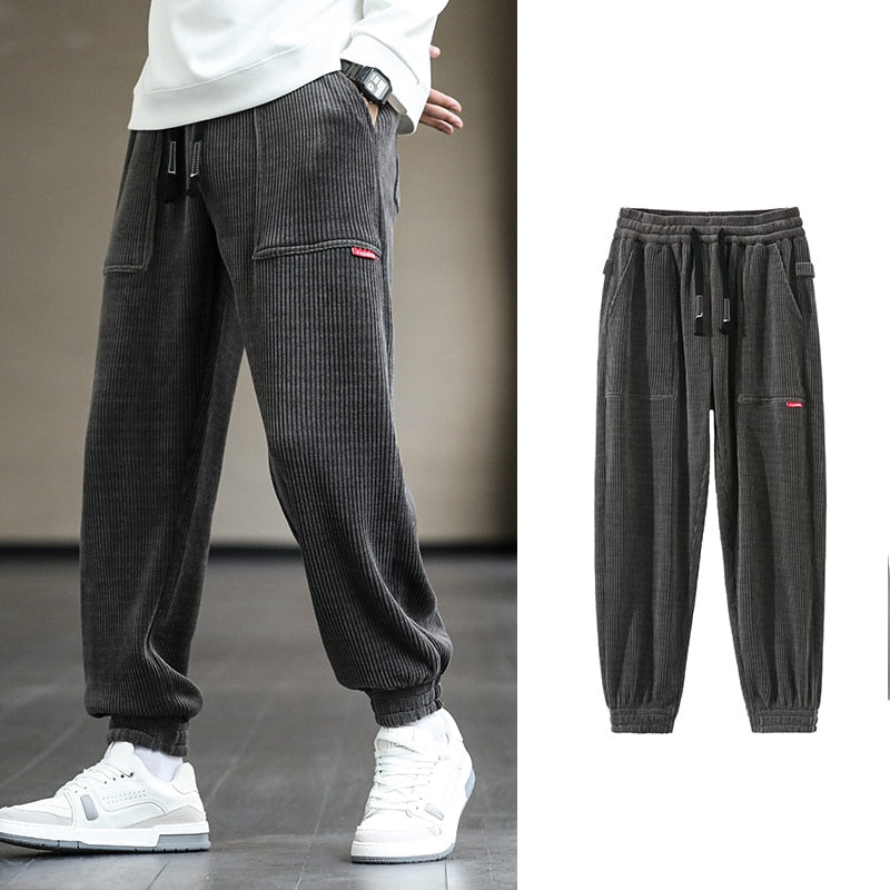 2022 New Autumn Winter Corduroy Sweatpants Men Baggy Joggers Fashion Streetwear Loose Casual Harem Pants Plus SIze 8XL