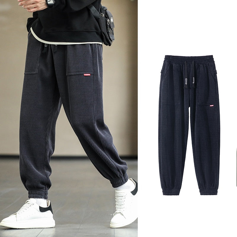 2022 New Autumn Winter Corduroy Sweatpants Men Baggy Joggers Fashion Streetwear Loose Casual Harem Pants Plus SIze 8XL